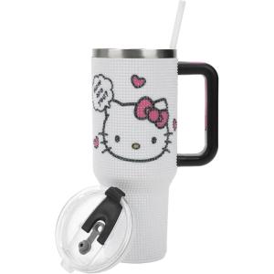 imageBioworld Minecraft Creeper ampamp TNT 40 Oz Black Stainless Steel Tumbler With HandleHello Kitty RhinestoneCoated