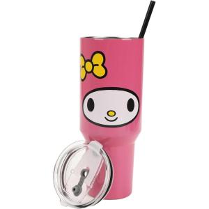 imageBioworld Minecraft Creeper ampamp TNT 40 Oz Black Stainless Steel Tumbler With HandleMy Melody Face