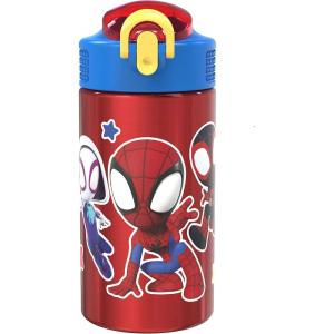 imageZak Designs  MICIV151 27oz Minecraft 188 Stainless Steel Water Bottle with Flipup Straw Spout and Locking Spout Cover Durable Cup for Sports or Travel 27oz Minecraft CreeperSpidey and His Amazing Friends