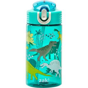 imageZak Designs Sage Minecraft Kids Water Bottle For School or Travel 16oz Durable Plastic Water Bottle With Straw Handle and LeakProof PopUp Spout Cover CreeperDinosaur