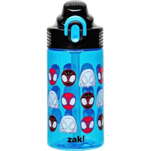 imageZak Designs Sage Minecraft Kids Water Bottle For School or Travel 16oz Durable Plastic Water Bottle With Straw Handle and LeakProof PopUp Spout Cover CreeperSpidey Spidey and His Amazing Friends