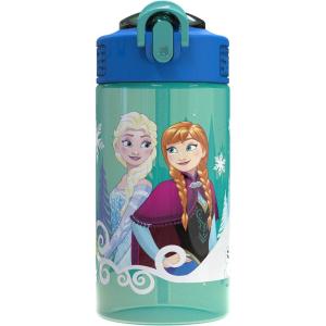 imageZak Designs Sage Minecraft Kids Water Bottle For School or Travel 16oz Durable Plastic Water Bottle With Straw Handle and LeakProof PopUp Spout Cover CreeperElsa  Anna