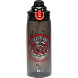 imageZak Designs Sage Minecraft Kids Water Bottle For School or Travel 16oz Durable Plastic Water Bottle With Straw Handle and LeakProof PopUp Spout Cover CreeperSpiderMan Miles Morales