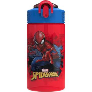 imageZak Designs Sage Minecraft Kids Water Bottle For School or Travel 16oz Durable Plastic Water Bottle With Straw Handle and LeakProof PopUp Spout Cover CreeperRed