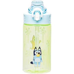 imageZak Designs Sage Minecraft Kids Water Bottle For School or Travel 16oz Durable Plastic Water Bottle With Straw Handle and LeakProof PopUp Spout Cover CreeperBluey Bluey  Bingo