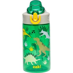 imageZak Designs Sage Minecraft Kids Water Bottle For School or Travel 16oz Durable Plastic Water Bottle With Straw Handle and LeakProof PopUp Spout Cover CreeperDino