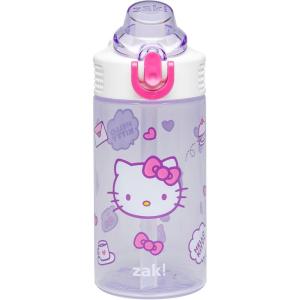 imageZak Designs Sage Minecraft Kids Water Bottle For School or Travel 16oz Durable Plastic Water Bottle With Straw Handle and LeakProof PopUp Spout Cover CreeperHello Kitty