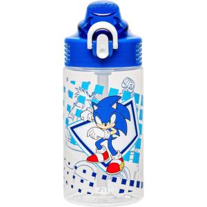 imageZak Designs Sage Minecraft Kids Water Bottle For School or Travel 16oz Durable Plastic Water Bottle With Straw Handle and LeakProof PopUp Spout Cover CreeperSonic the Hedgehog Sonic  Eggman