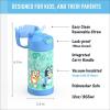 imageTHERMOS FUNTAINER Water Bottle with Straw  12 Ounce  Kids Stainless Steel Vacuum Insulated Water Bottle with Lid MinecraftBluey