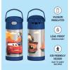 imageTHERMOS FUNTAINER Water Bottle with Straw  12 Ounce  Kids Stainless Steel Vacuum Insulated Water Bottle with Lid MinecraftCars