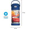imageTHERMOS FUNTAINER Water Bottle with Straw  12 Ounce  Kids Stainless Steel Vacuum Insulated Water Bottle with Lid MinecraftCars
