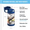 imageTHERMOS FUNTAINER Water Bottle with Straw  12 Ounce  Kids Stainless Steel Vacuum Insulated Water Bottle with Lid MinecraftJurassic World