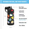 imageTHERMOS FUNTAINER Water Bottle with Straw  12 Ounce  Kids Stainless Steel Vacuum Insulated Water Bottle with Lid MinecraftPokemon
