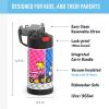 imageTHERMOS FUNTAINER Water Bottle with Straw  12 Ounce  Kids Stainless Steel Vacuum Insulated Water Bottle with Lid MinecraftSuper Mario Brothers