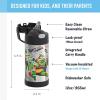 imageTHERMOS FUNTAINER Water Bottle with Straw  12 Ounce  Kids Stainless Steel Vacuum Insulated Water Bottle with Lid MinecraftTeenage Mutant Ninja Turtles