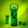 imageZak Designs Beacon Insulated Bottle Minecraft  14 oz  Durable Stainless Steel  DoubleWall Vacuum Insulation Silicone Spout ampamp PushButton LeakProof Lid  Dishwasher SafeMinecraft Creeper
