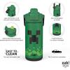 imageZak Designs Beacon Insulated Bottle Minecraft  14 oz  Durable Stainless Steel  DoubleWall Vacuum Insulation Silicone Spout ampamp PushButton LeakProof Lid  Dishwasher SafeMinecraft Creeper