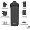 imageZak Designs Beacon Insulated Bottle Minecraft  14 oz  Durable Stainless Steel  DoubleWall Vacuum Insulation Silicone Spout ampamp PushButton LeakProof Lid  Dishwasher SafeEbony Powder Coat