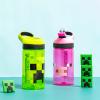 imageZak Designs Minecraft Kids Water Bottle with Straw and Built in Carrying Loop Set Made of Plastic LeakProof Water Bottle Designs CreeperPig 16 oz 2pc SetCreeperPig
