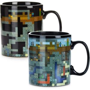 imagePaladone Minecraft XL Heat Change Travel Coffee or Tea Mug  Large Coffee Cup 550ml Featuring Mine Scene From the Game