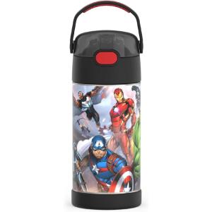 imageTHERMOS FUNTAINER Water Bottle with Straw  12 Ounce  Kids Stainless Steel Vacuum Insulated Water Bottle with Lid MinecraftAvengers