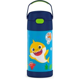 imageTHERMOS FUNTAINER Water Bottle with Straw  12 Ounce  Kids Stainless Steel Vacuum Insulated Water Bottle with Lid MinecraftBaby Shark