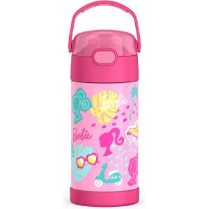 imageTHERMOS FUNTAINER Water Bottle with Straw  12 Ounce  Kids Stainless Steel Vacuum Insulated Water Bottle with Lid MinecraftBarbie