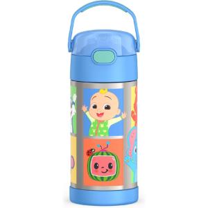 imageTHERMOS FUNTAINER Water Bottle with Straw  12 Ounce  Kids Stainless Steel Vacuum Insulated Water Bottle with Lid MinecraftCocomelon