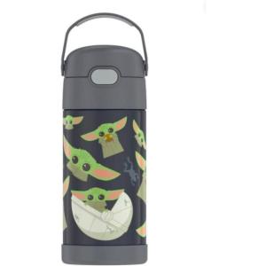 imageTHERMOS FUNTAINER Water Bottle with Straw  12 Ounce  Kids Stainless Steel Vacuum Insulated Water Bottle with Lid MinecraftMandalorian