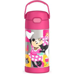 imageTHERMOS FUNTAINER Water Bottle with Straw  12 Ounce  Kids Stainless Steel Vacuum Insulated Water Bottle with Lid MinecraftPRESCHOOL MINNIE