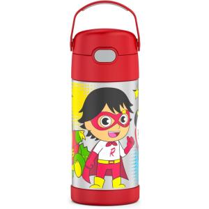 imageTHERMOS FUNTAINER Water Bottle with Straw  12 Ounce  Kids Stainless Steel Vacuum Insulated Water Bottle with Lid MinecraftRyans World
