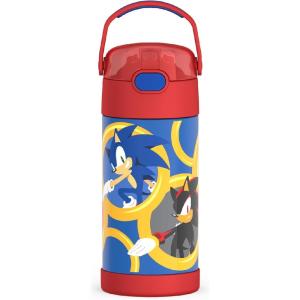 imageTHERMOS FUNTAINER Water Bottle with Straw  12 Ounce  Kids Stainless Steel Vacuum Insulated Water Bottle with Lid MinecraftSonic the Hedgehog