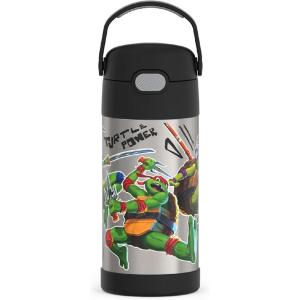 imageTHERMOS FUNTAINER Water Bottle with Straw  12 Ounce  Kids Stainless Steel Vacuum Insulated Water Bottle with Lid MinecraftTeenage Mutant Ninja Turtles