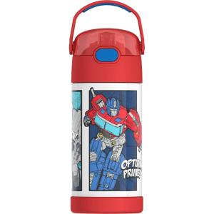 imageTHERMOS FUNTAINER Water Bottle with Straw  12 Ounce  Kids Stainless Steel Vacuum Insulated Water Bottle with Lid MinecraftTransformers