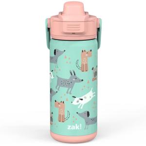 imageZak Designs Beacon Insulated Bottle Minecraft  14 oz  Durable Stainless Steel  DoubleWall Vacuum Insulation Silicone Spout ampamp PushButton LeakProof Lid  Dishwasher SafeDogs