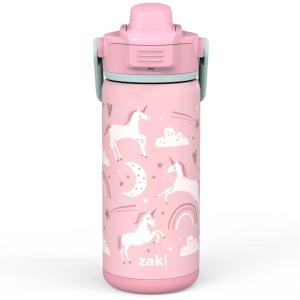 imageZak Designs Beacon Insulated Bottle Minecraft  14 oz  Durable Stainless Steel  DoubleWall Vacuum Insulation Silicone Spout ampamp PushButton LeakProof Lid  Dishwasher SafeUnicorn