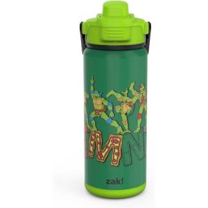 imageZak Designs Beacon Insulated Bottle Minecraft  14 oz  Durable Stainless Steel  DoubleWall Vacuum Insulation Silicone Spout ampamp PushButton LeakProof Lid  Dishwasher SafeTeenage Mutant Ninja Turtles Retro
