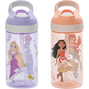imageZak Designs Minecraft Kids Water Bottle with Straw and Built in Carrying Loop Set Made of Plastic LeakProof Water Bottle Designs CreeperPig 16 oz 2pc SetDisney Princess Ariel  Cinderella  Moana  Rapunzel