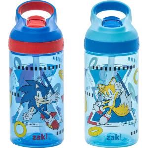 imageZak Designs Minecraft Kids Water Bottle with Straw and Built in Carrying Loop Set Made of Plastic LeakProof Water Bottle Designs CreeperPig 16 oz 2pc SetSonic