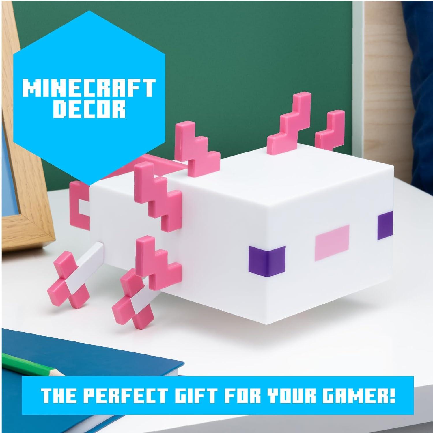 imagePaladone Minecraft Axolotl Light Five Color Modes Minecraft Lamp to Decorate Your Gaming Desk or Night StandCartoon