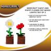 imageMinecraft Daisy and Poppy Flower Pot Mood Lights Set of 2  Nightstand Table Lamp with LED Light for Bedroom Desk Living Room  Home Decor Room Essentials  Video Game Gifts And Collectibles