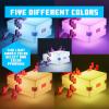 imagePaladone Minecraft Axolotl Light Five Color Modes Minecraft Lamp to Decorate Your Gaming Desk or Night StandCartoon
