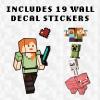 imagePaladone Minecraft Peel and Stick Wall Decals  Reusable Vinyl Sticker Clings  Minecraft Bedroom Wall Art Decor for Boys Room  4 Sheetsminecraft