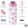 imageZak Designs Minecraft Water Bottle for Travel and At Home 19 oz Vacuum Insulated Stainless Steel with Locking Spout Cover BuiltIn Carrying Loop LeakProof Design CreeperBarbie