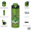 imageZak Designs Minecraft Water Bottle for Travel and At Home 19 oz Vacuum Insulated Stainless Steel with Locking Spout Cover BuiltIn Carrying Loop LeakProof Design CreeperMinecraft