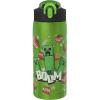 imageZak Designs Minecraft Water Bottle for Travel and At Home 19 oz Vacuum Insulated Stainless Steel with Locking Spout Cover BuiltIn Carrying Loop LeakProof Design CreeperMinecraft