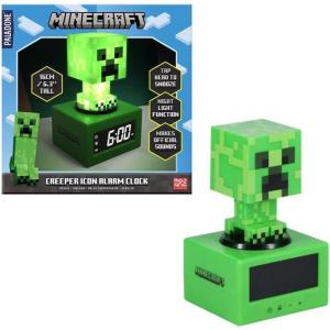 imagePaladone Minecraft Creeper Icon Alarm Clock  Creeper Glow Mode  Battery Powered  Kids Alarm Clock for BoysMinecraft