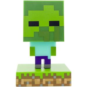 imagePaladone Minecraft Creeper Light 3D Lamp  Officially Licensed Night Light  12 cm Tall Battery Powered Gaming Room and Bedroom Decor for Minecraft GamersZombie