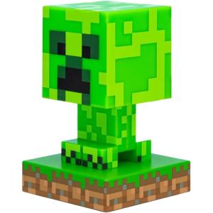 imagePaladone Minecraft Creeper Light 3D Lamp  Officially Licensed Night Light  12 cm Tall Battery Powered Gaming Room and Bedroom Decor for Minecraft GamersCreeper