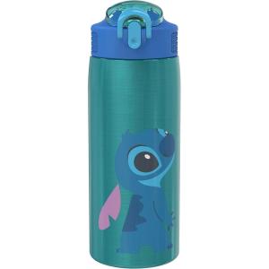 imageZak Designs Minecraft Water Bottle for Travel and At Home 19 oz Vacuum Insulated Stainless Steel with Locking Spout Cover BuiltIn Carrying Loop LeakProof Design CreeperLilo And Stitch